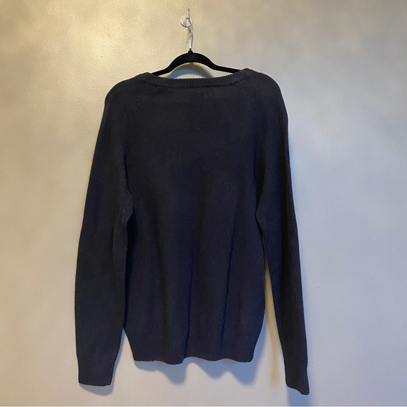 Le31 PAR SIMONS V-Neck 100%Lambswool Navy Sweater Men NWT Sweater - Picture 3 of 7